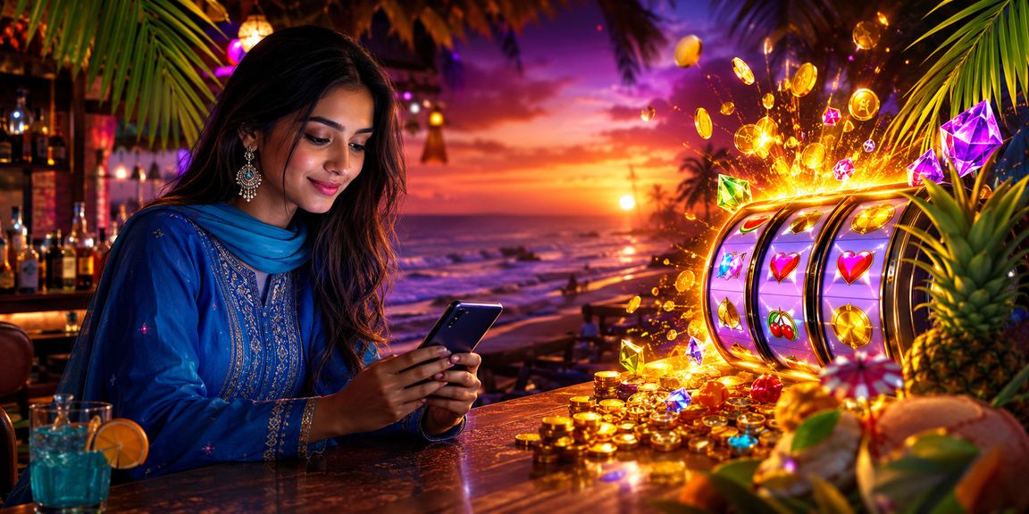 কক্সবাজারের পটভূমিতে x688 স্লট গেম উপভোগ করছেন একজন বাংলাদেশি নারী